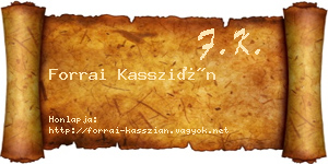 Forrai Kasszián névjegykártya